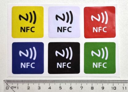 6 farebných NFC nálepiek (štvorcové)