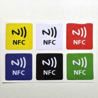 6 farebných NFC nálepiek (štvorcové)